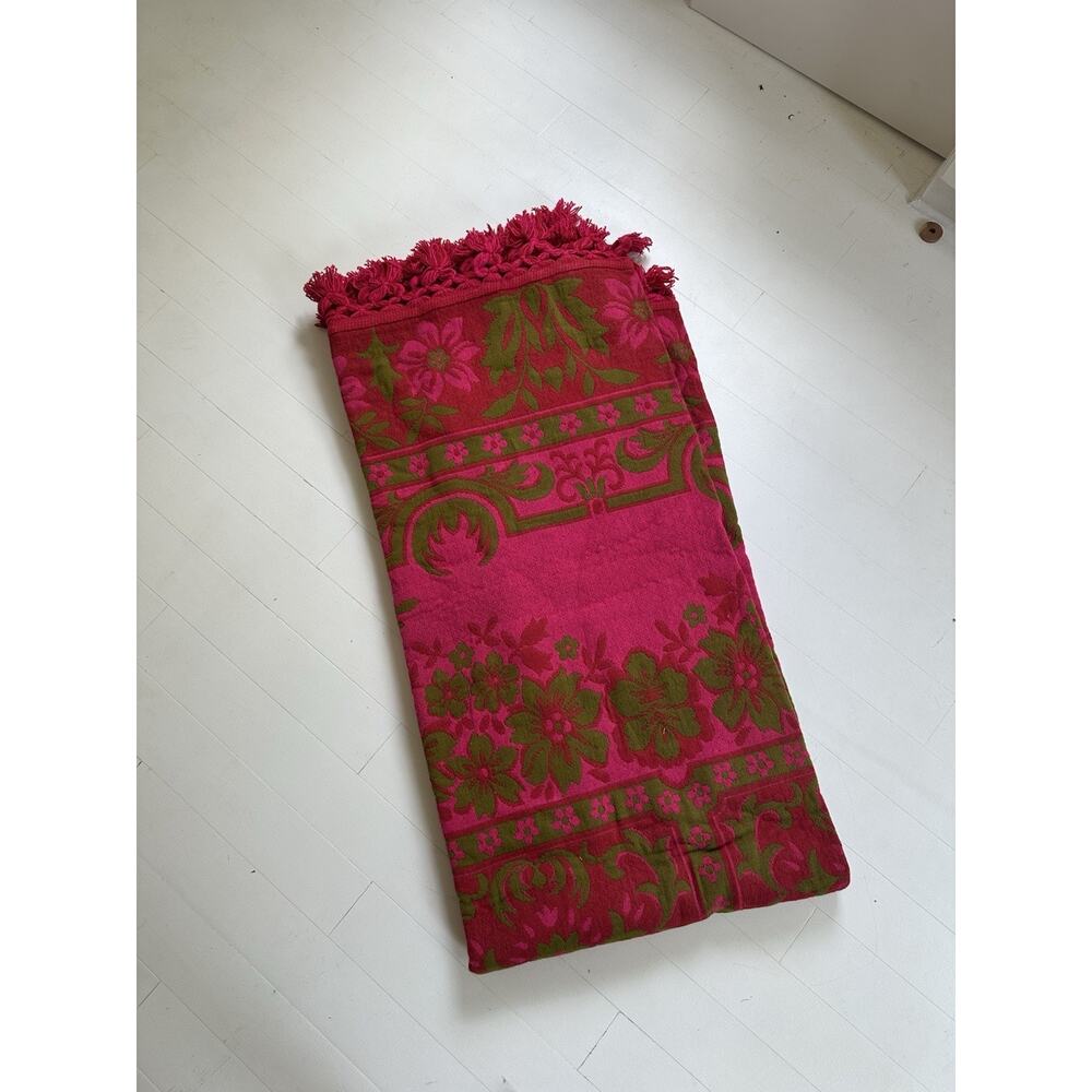 Vintage Brentwood Originals 1970s Groovy Queen Size Blanket 85" x 100"
